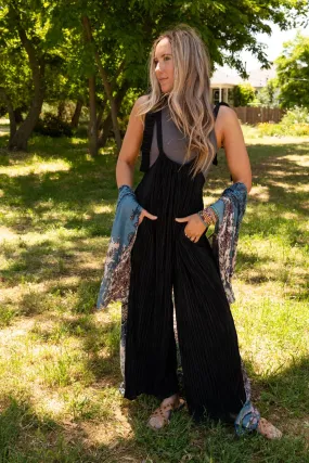 The Nest Forever Relaxed Textured Jumpsuit - Black