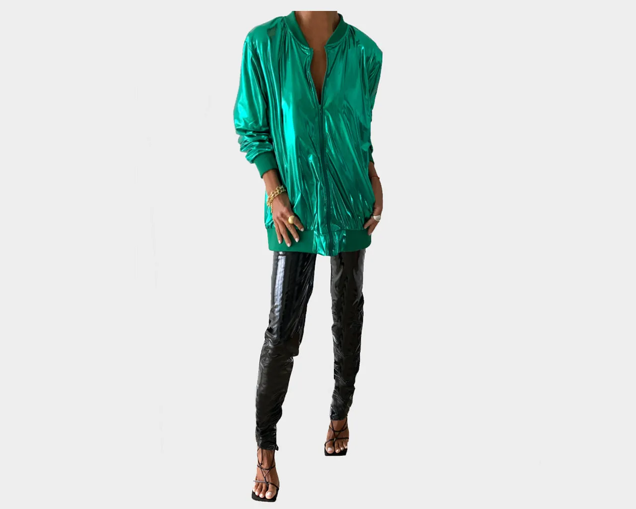 4 Metallic Vert Boyfriend Jacket - The Milan