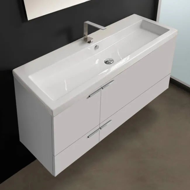 47 Inch Larch Canapa Bathroom Vanity Set, Large Basin Sink