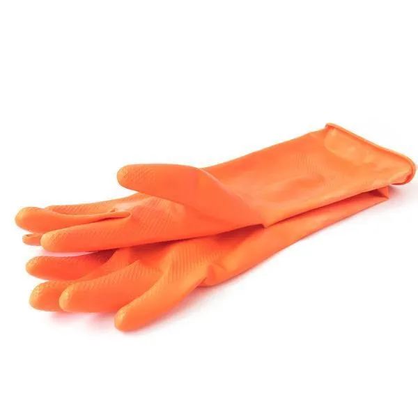 674 - Heavy Reusable Rubber Hand Gloves (Orange) - 1pc