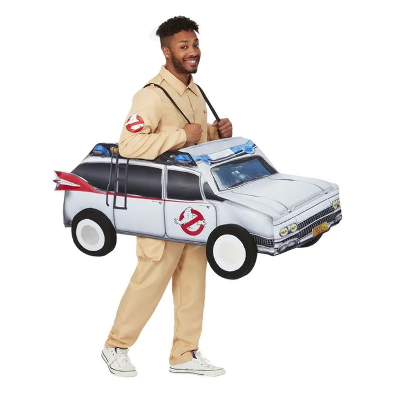 84's Ghostbusters Ride In Car Costume Adult White Blue Multi