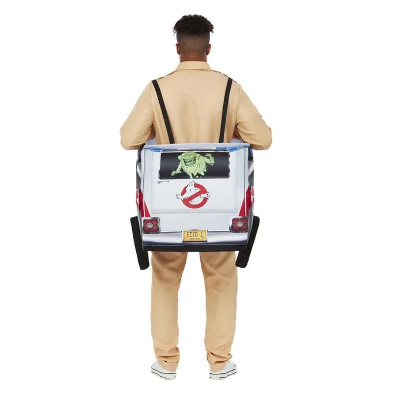 84's Ghostbusters Ride In Car Costume Adult White Blue Multi