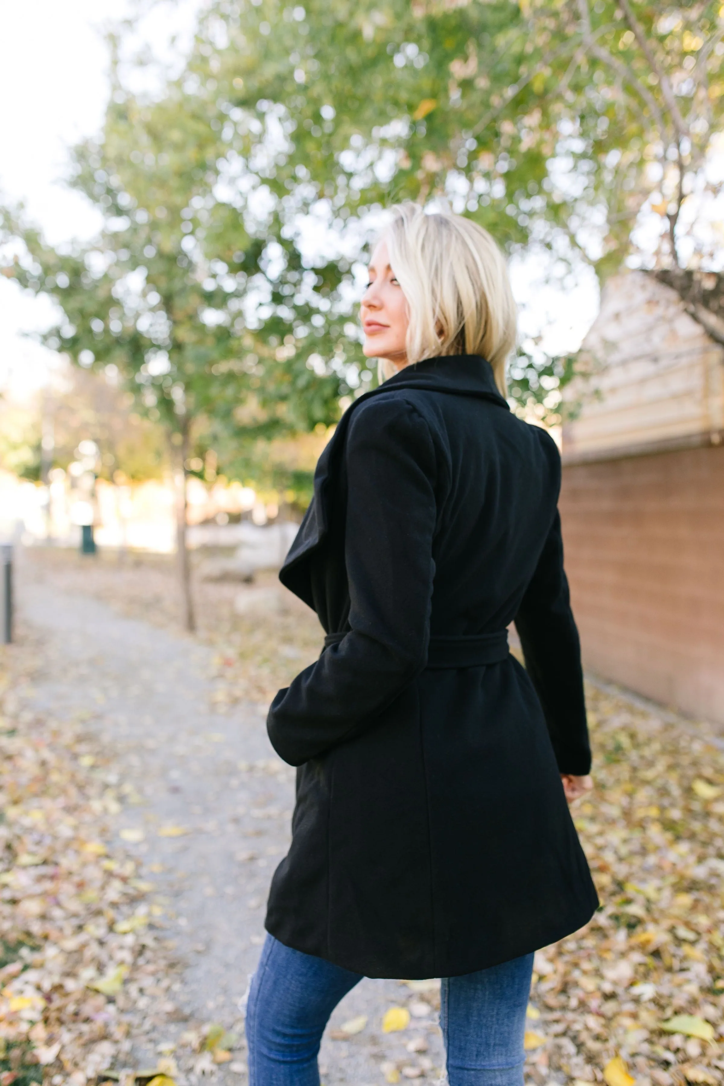 A Breath Of Paris Classic Wrap Trench Coat In Black