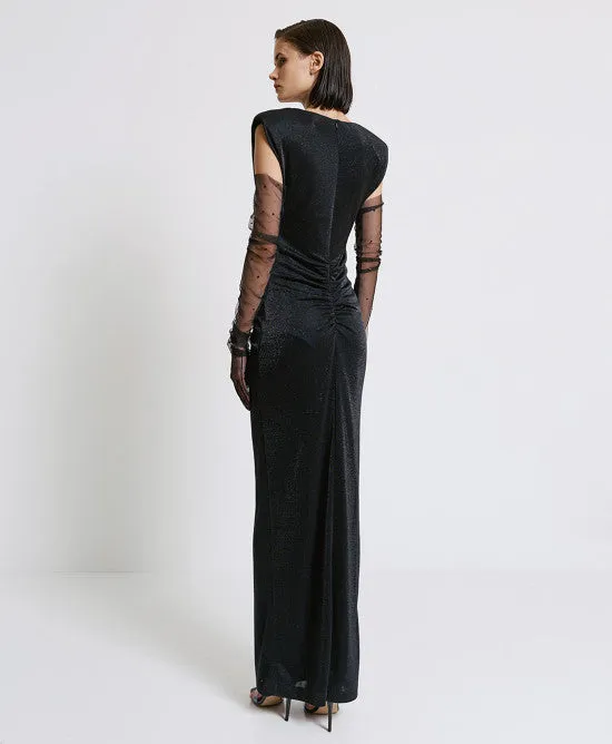 Access Black Maxi Dress With V Neck