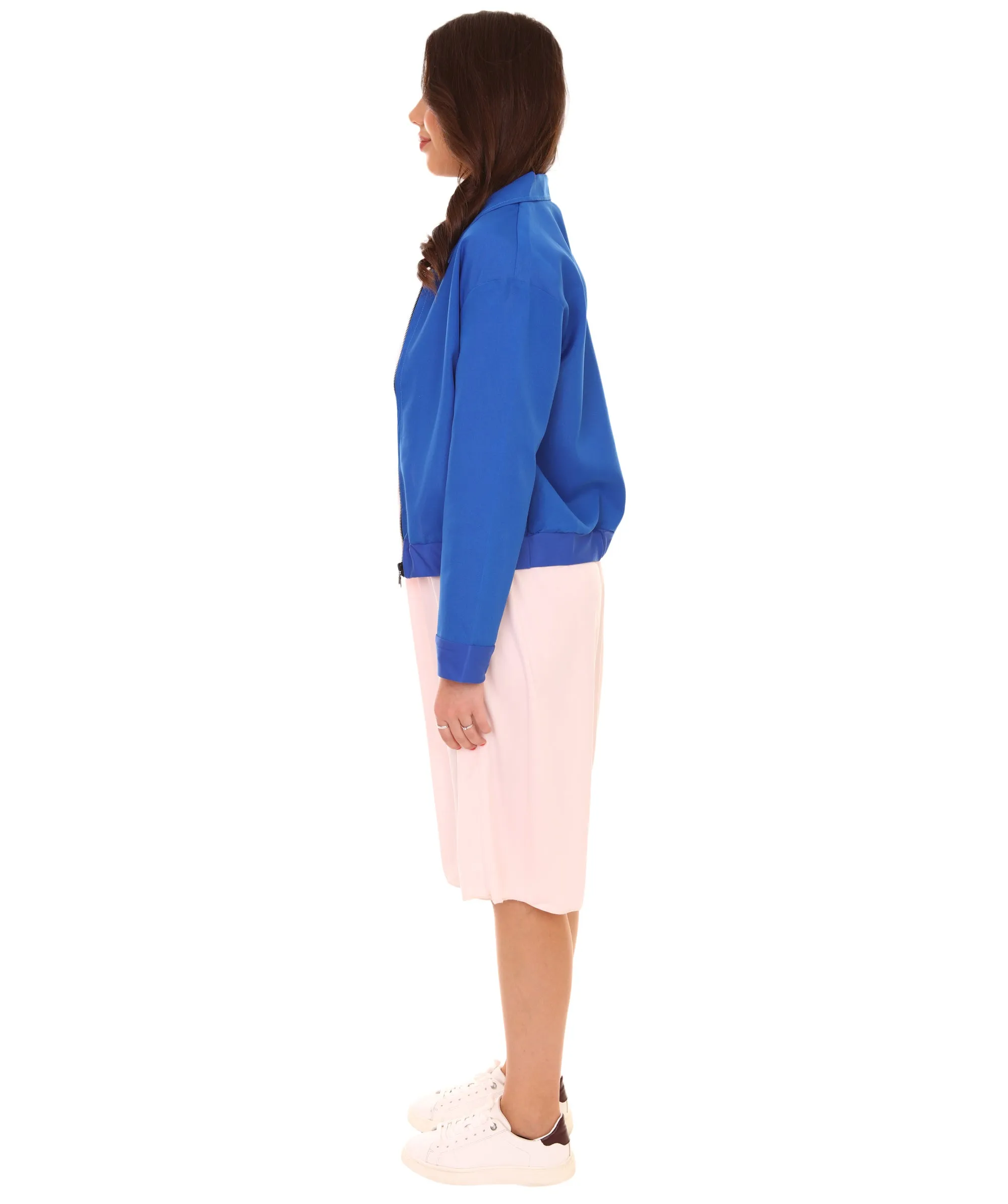 Adult Women's Stranger Jacket and Dress TV/Movie Costume,Blue & Pink Halloween Costume