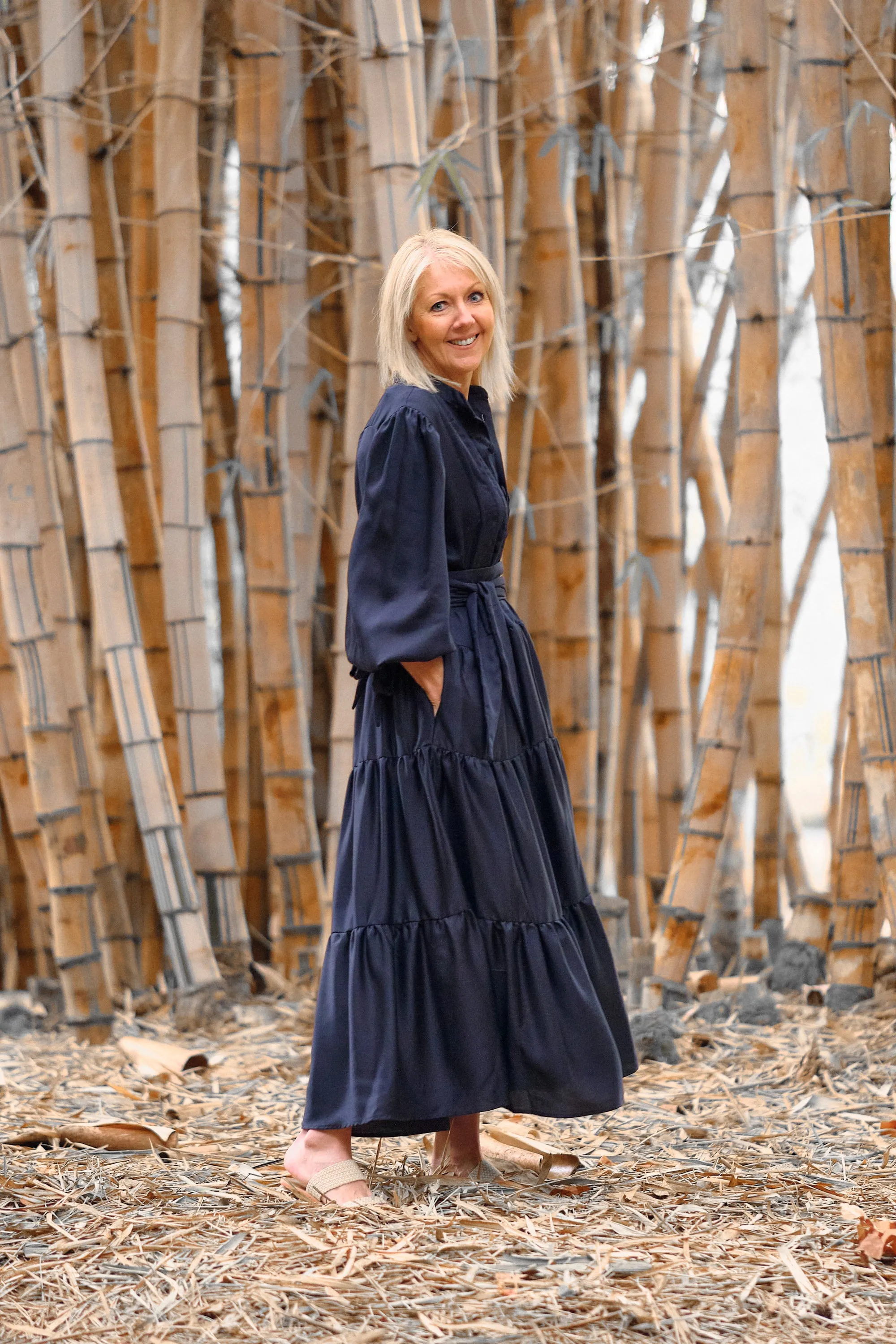 Afsana Three Tiered Maxi Dress - Midnight Blue