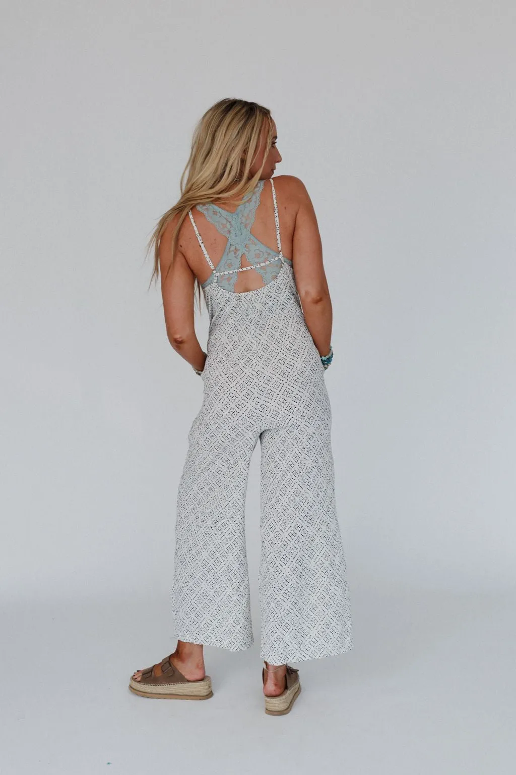 Annabelle Printed Jumpsuit - White