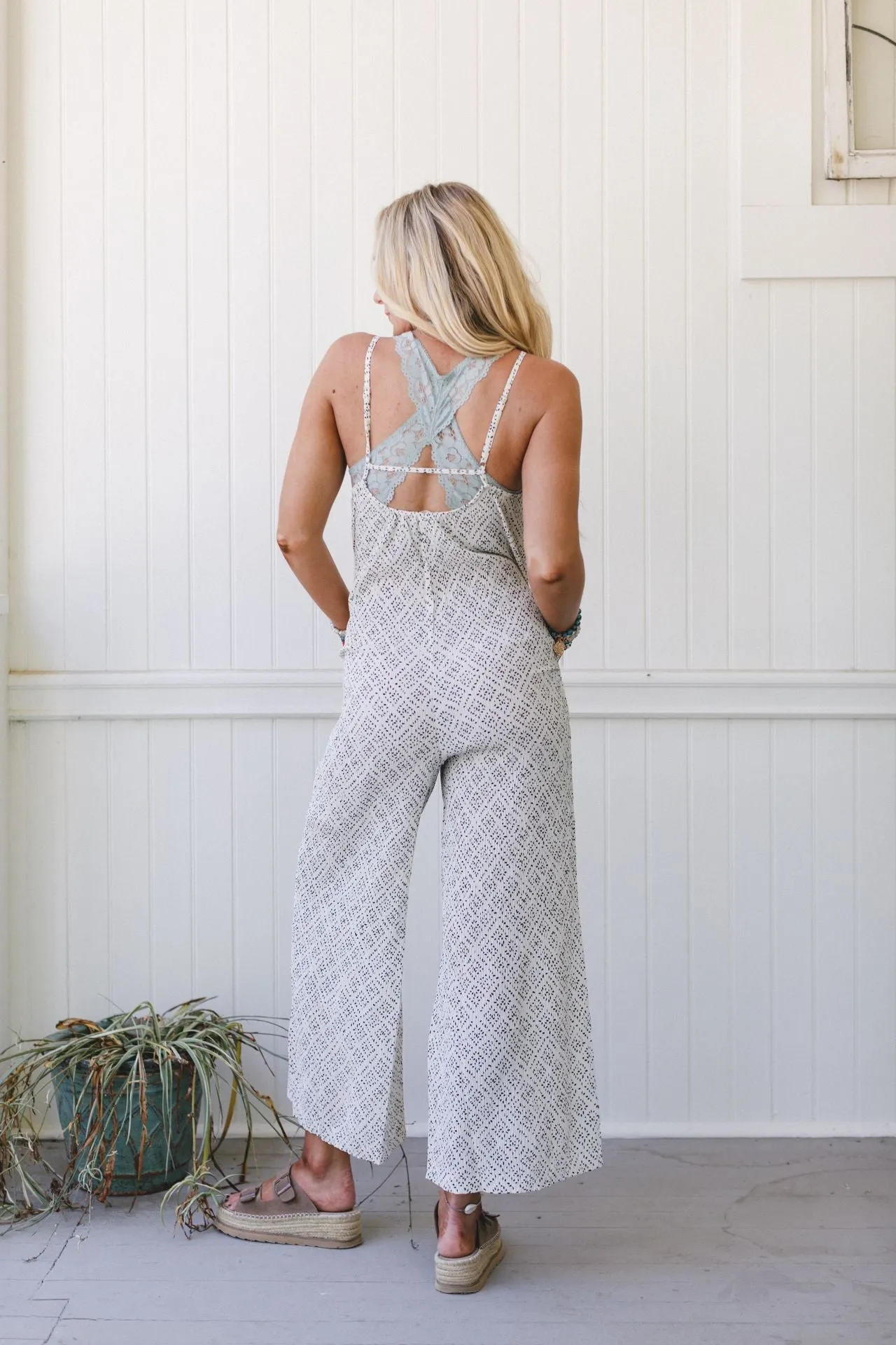 Annabelle Printed Jumpsuit - White