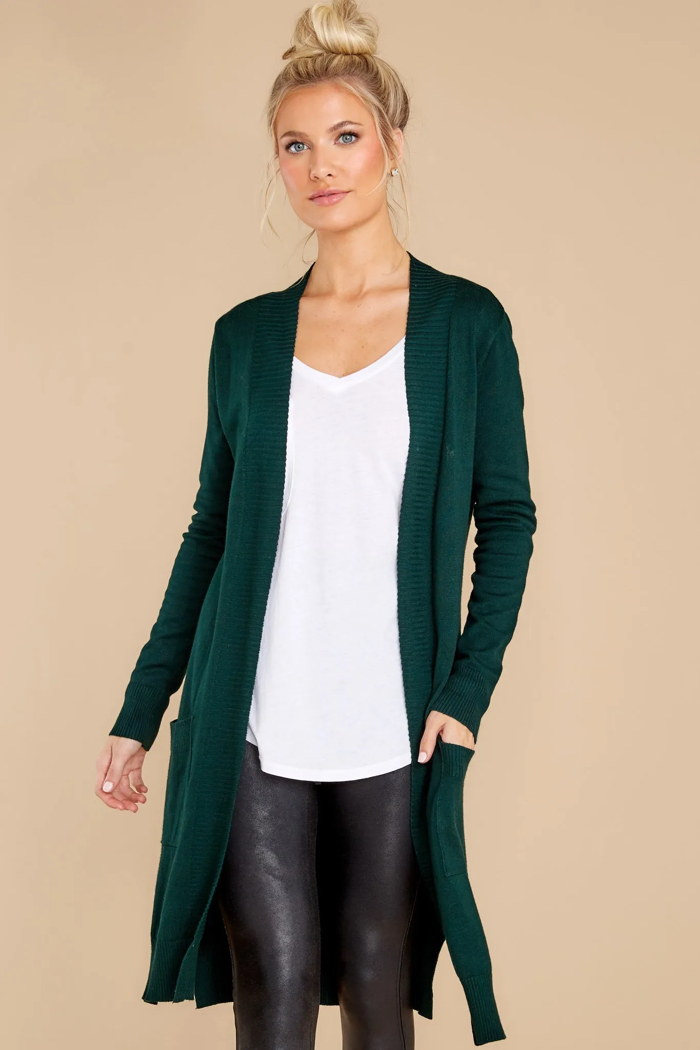 Anticipating This Moment Hunter Green Cardigan