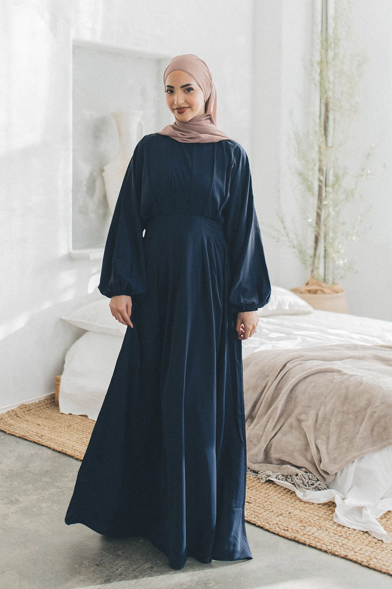 Arya Soft Batwing Dress- Navy Blue