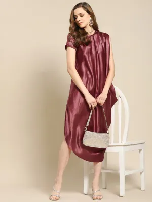 Asymmettric side cowl dress