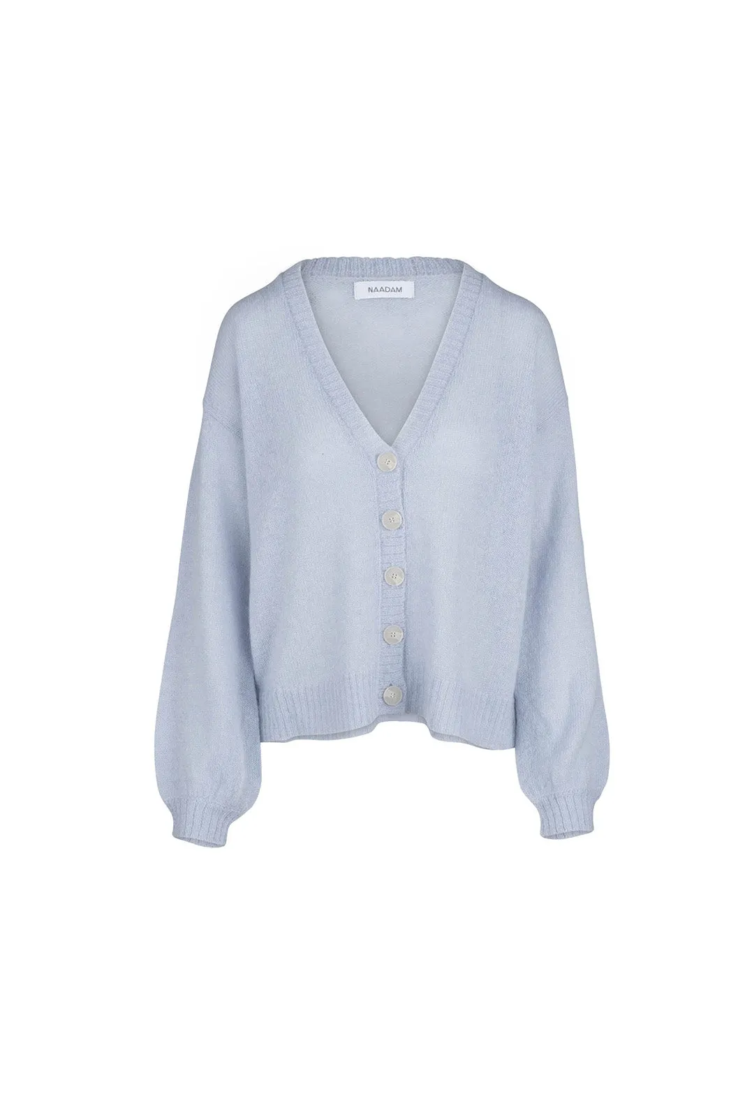 Balloon Sleeve Cardigan, Blue Combo