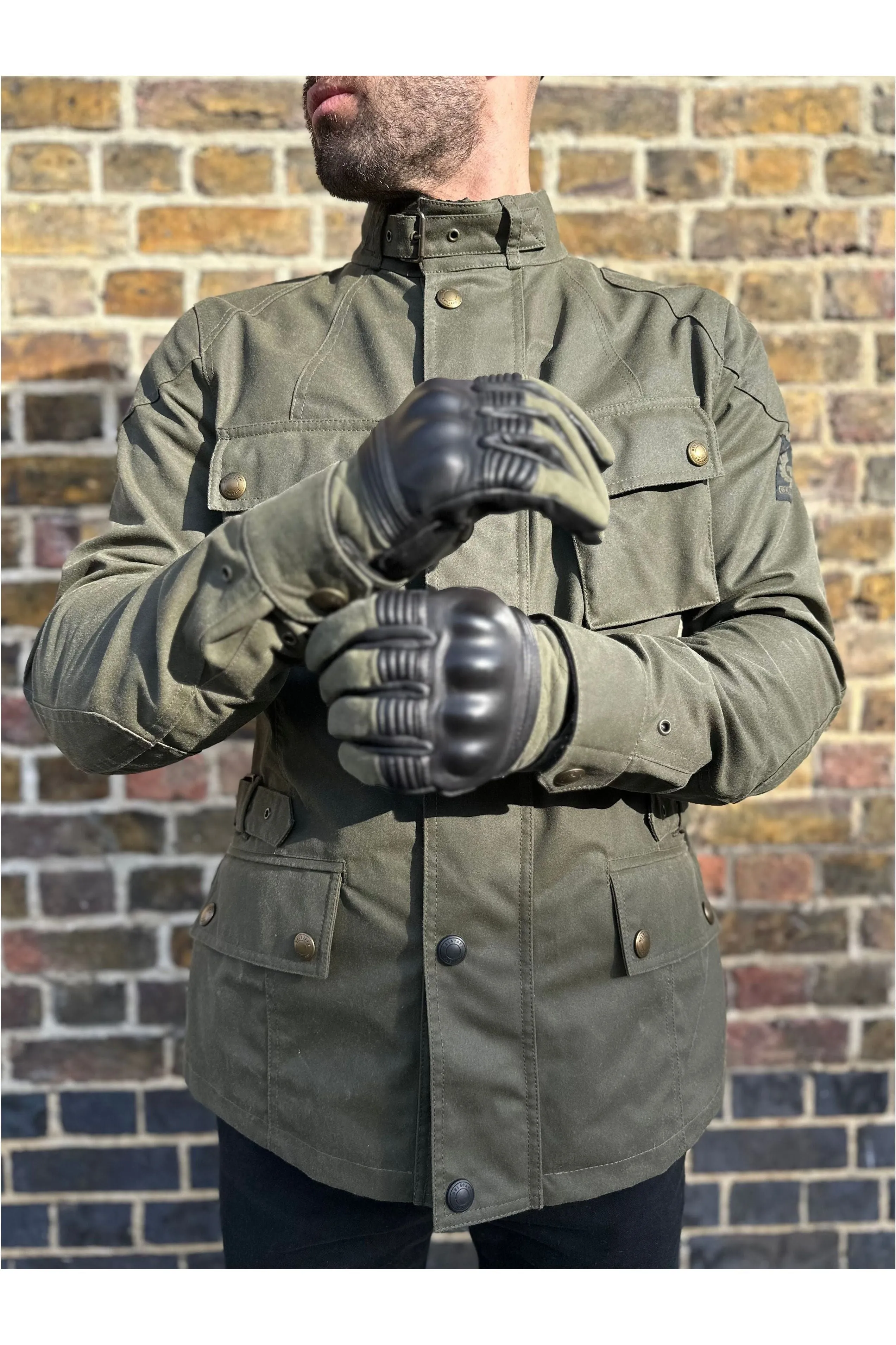 Belstaff - Crosby Forest Motorcycle Waxed Cotton Green - Jacket