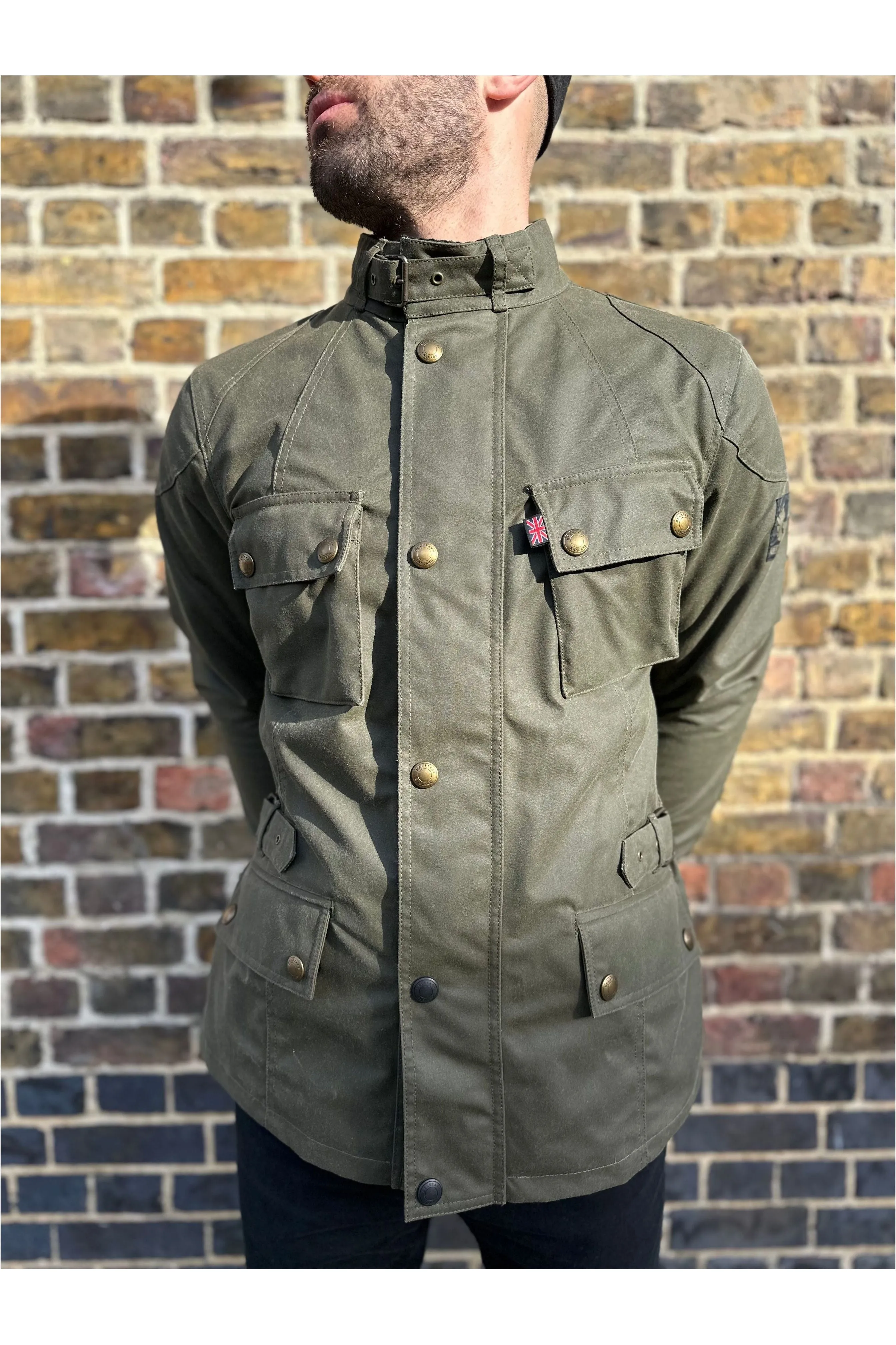 Belstaff - Crosby Forest Motorcycle Waxed Cotton Green - Jacket