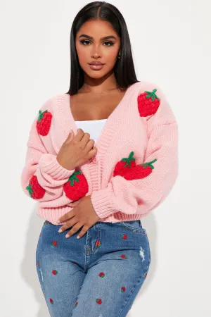 Berry Sweet Strawberry Cardigan - Pink