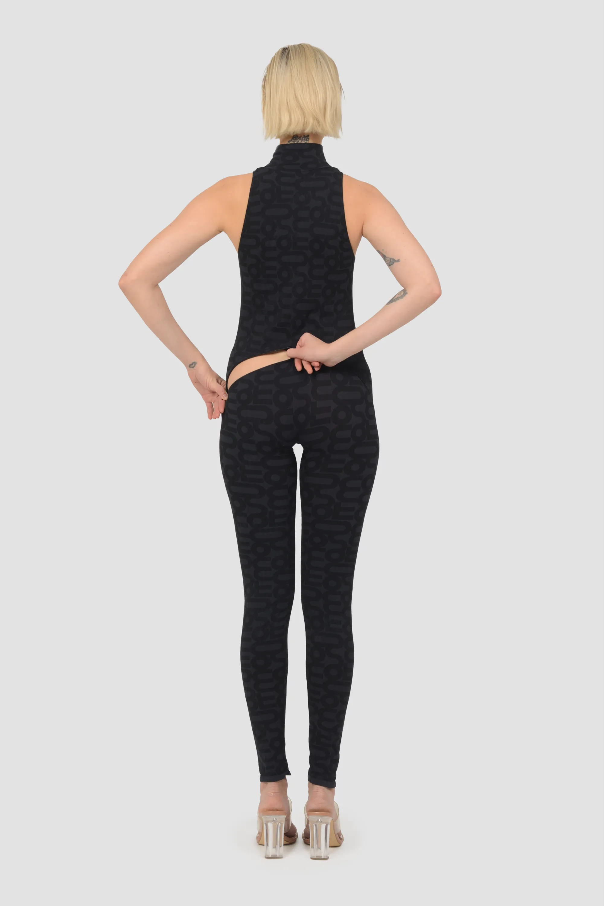 Black Seamless High Neck Sleeveless Full ECO Bodysuit