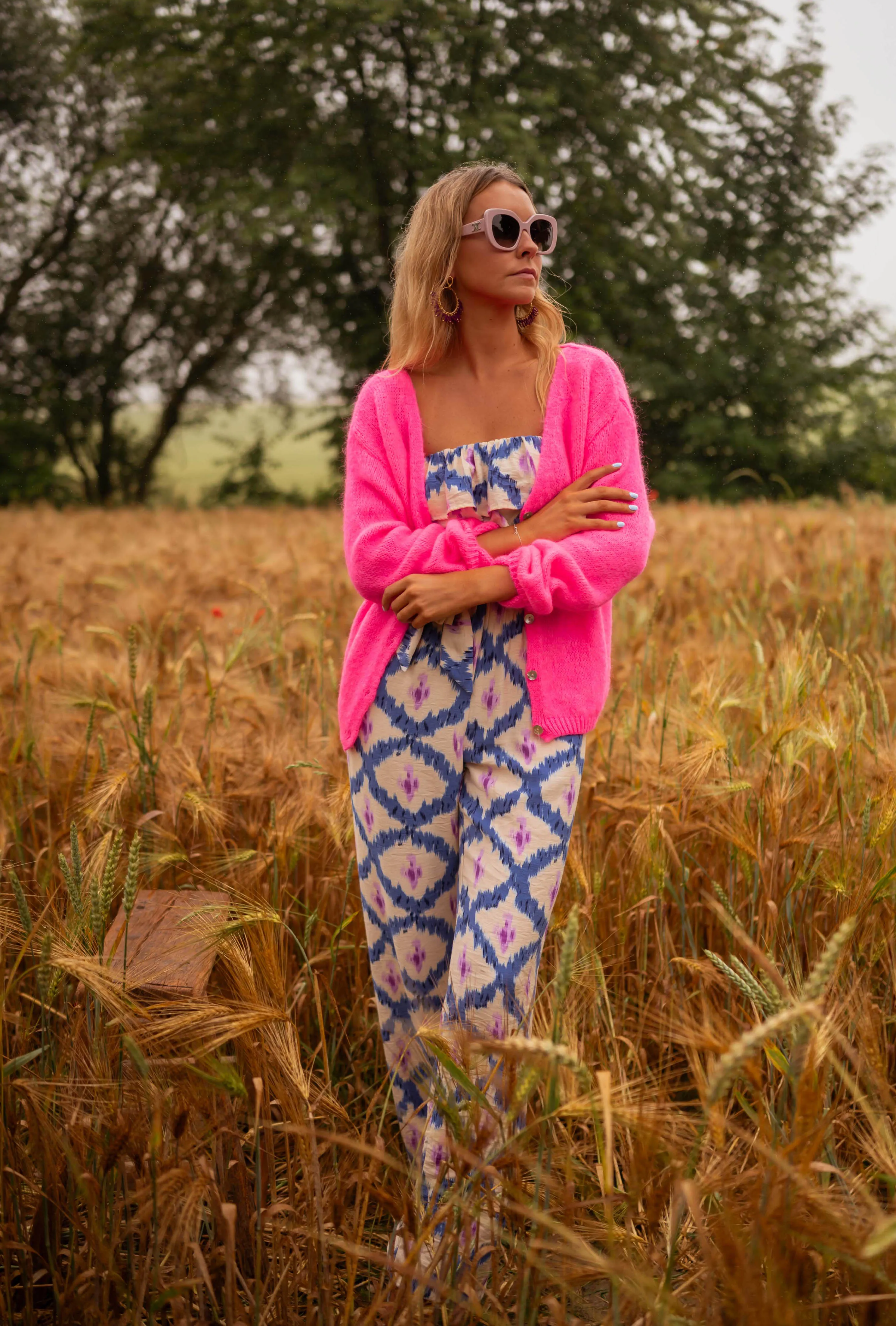 Blue and Pink Teus Jumpsuit