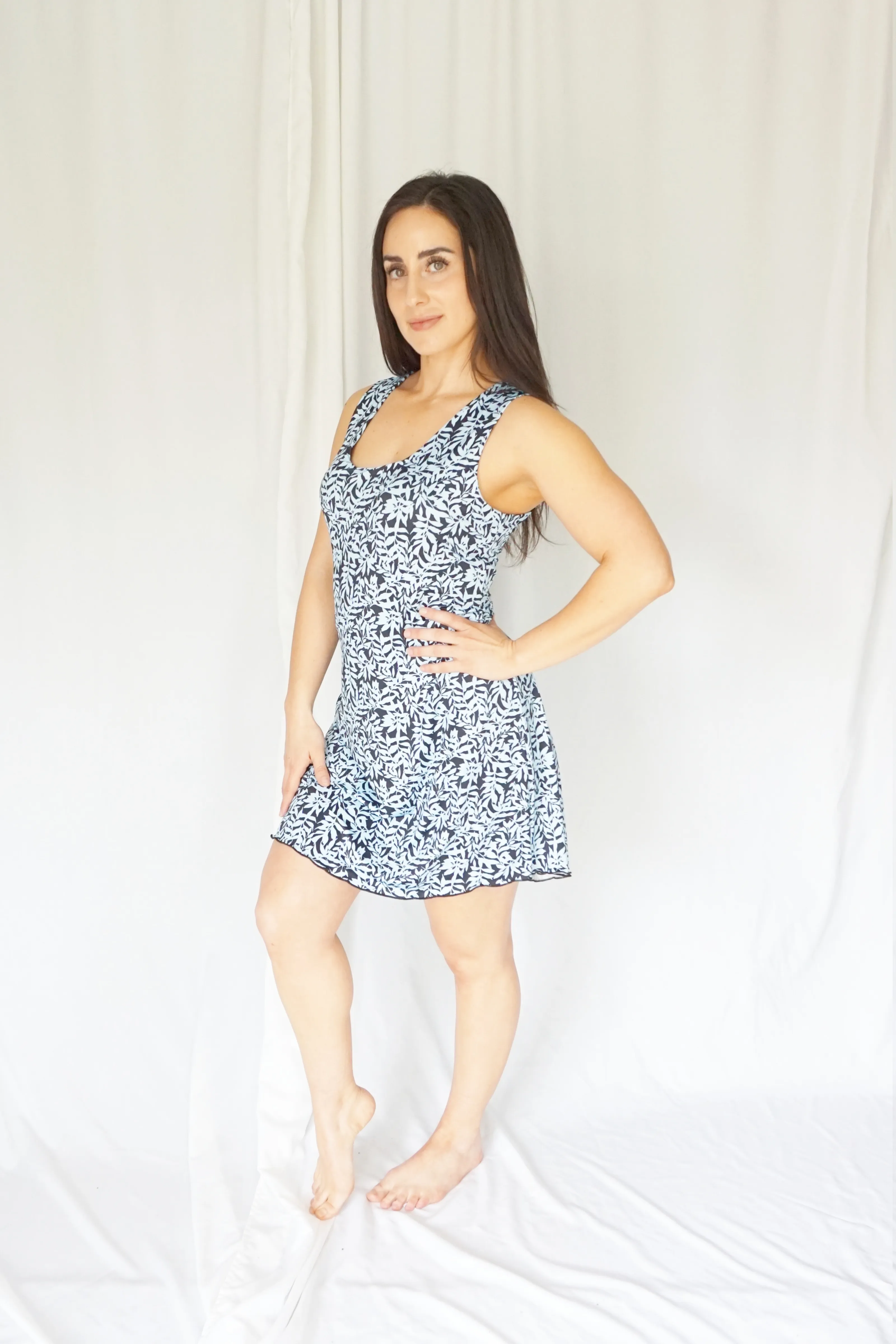 Blue Bamboo Activity Dress w/ Built-In Shorts