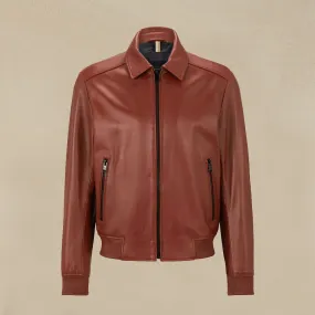 Bomber Jacket Men With Wing Collars In Brown