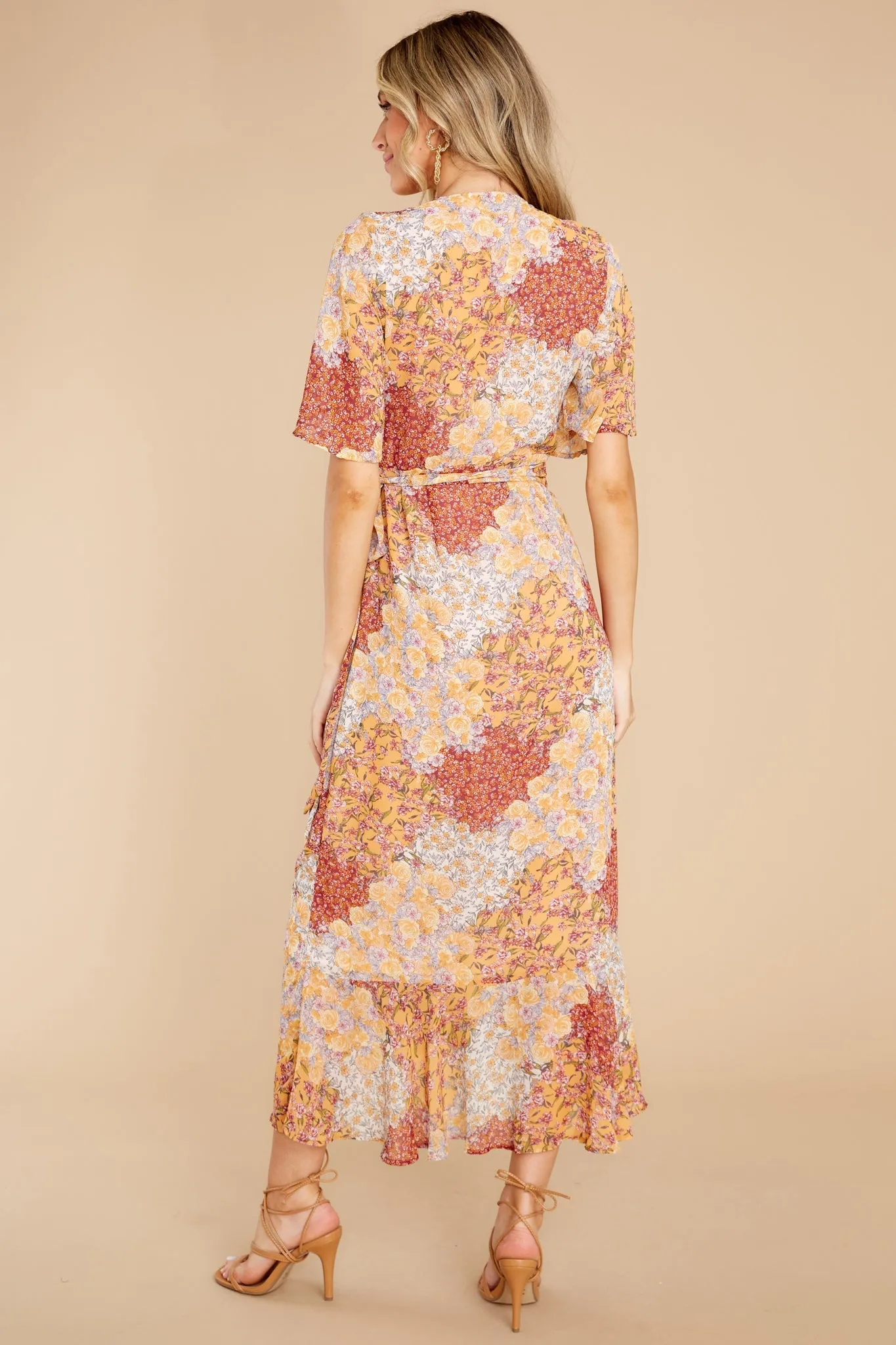 Bright Spark Orange Floral Print Maxi Dress