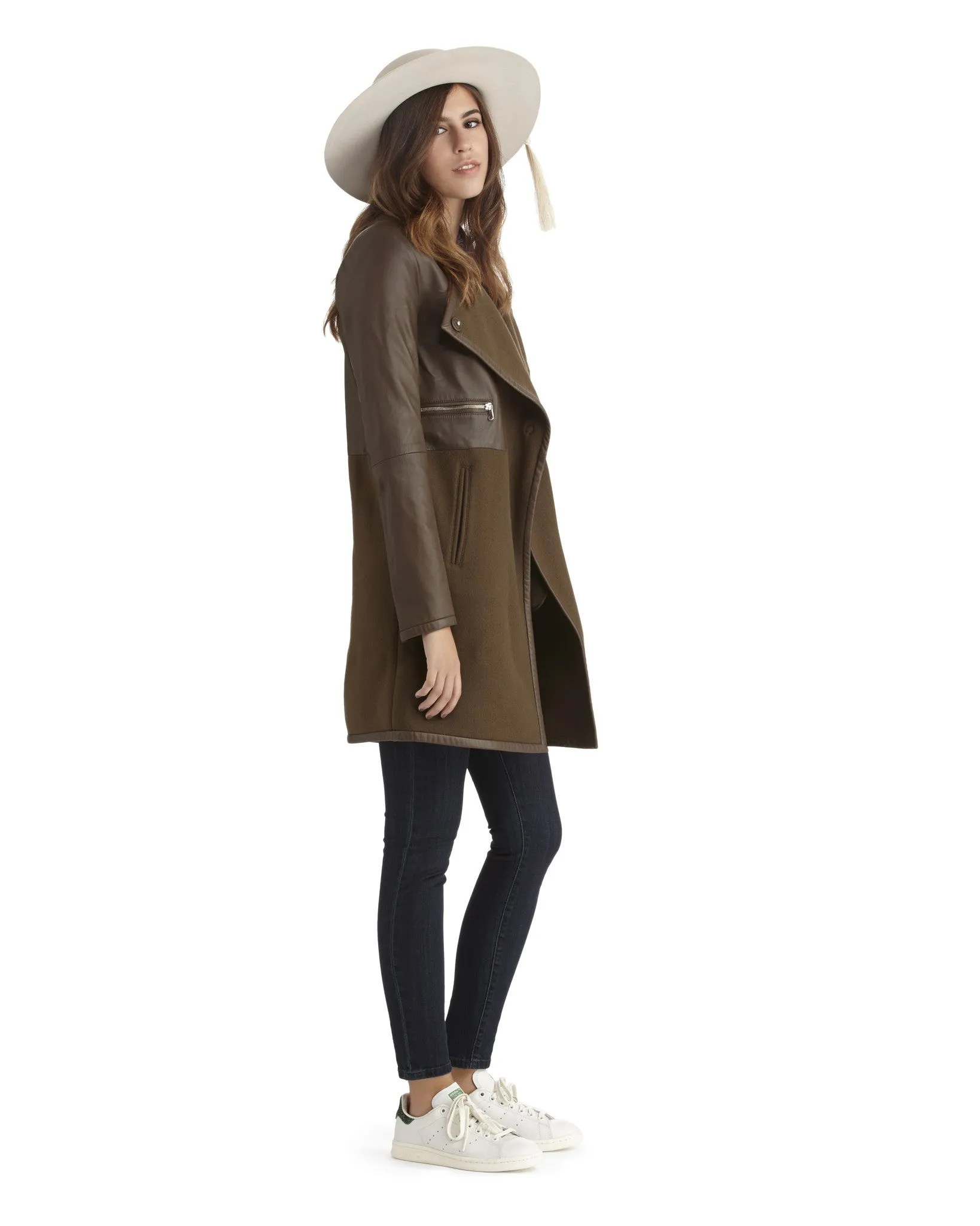 Brogden Wool & Leather Coat - FINAL SALE