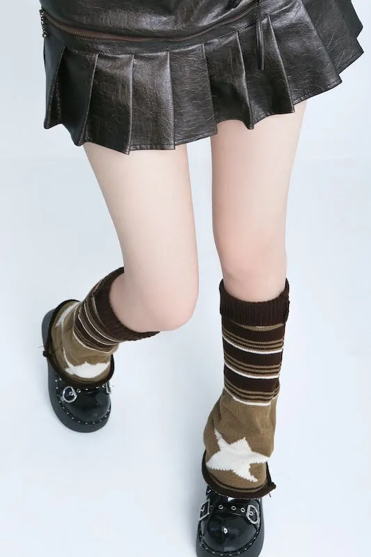 Brown star vintage leg warmers