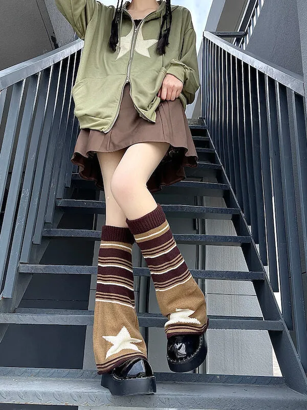 Brown star vintage leg warmers