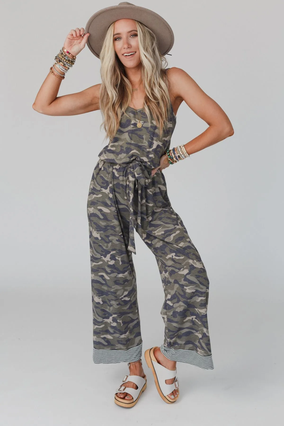 Cadet Camo Print Jumpsuit - Olive Camo