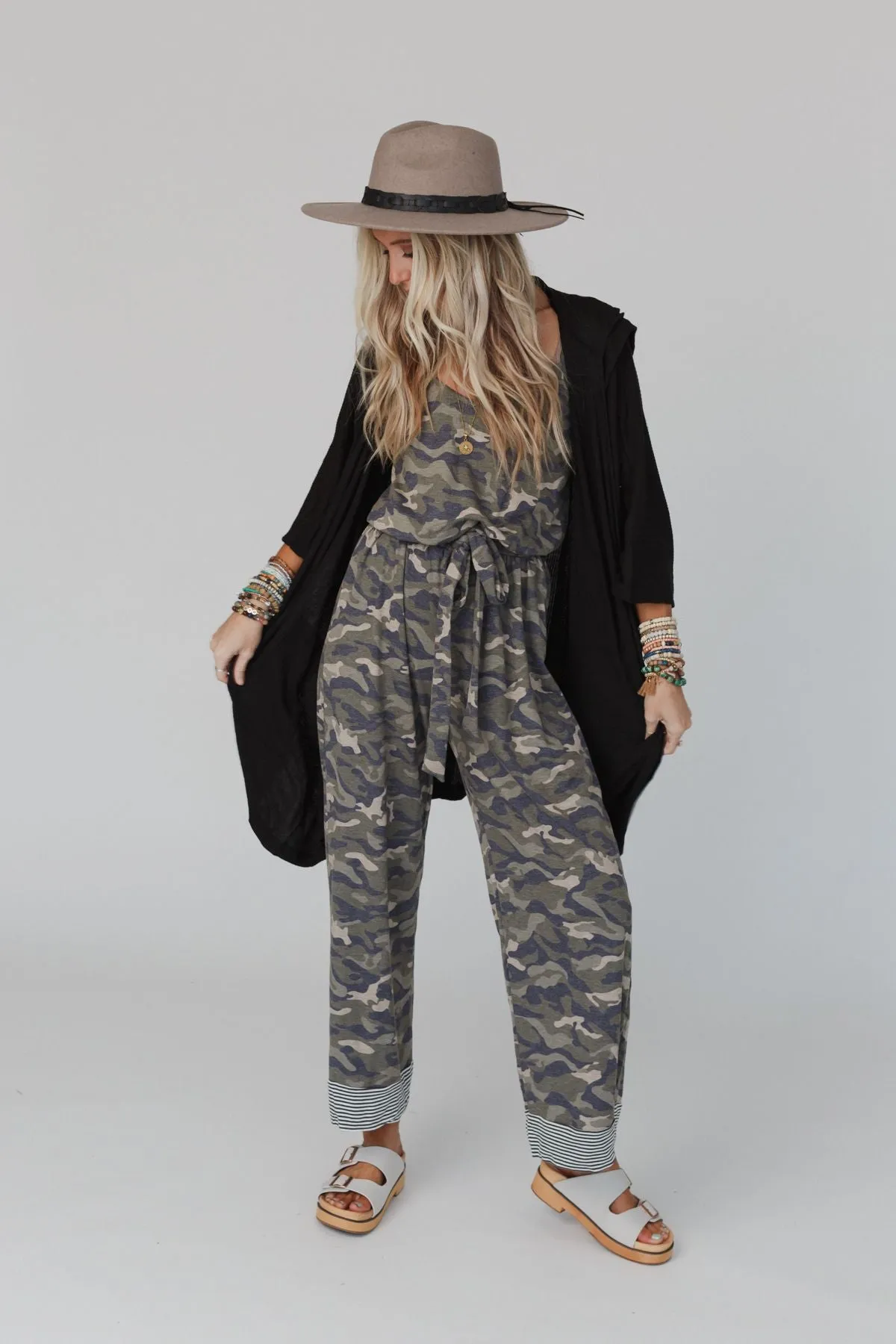 Cadet Camo Print Jumpsuit - Olive Camo