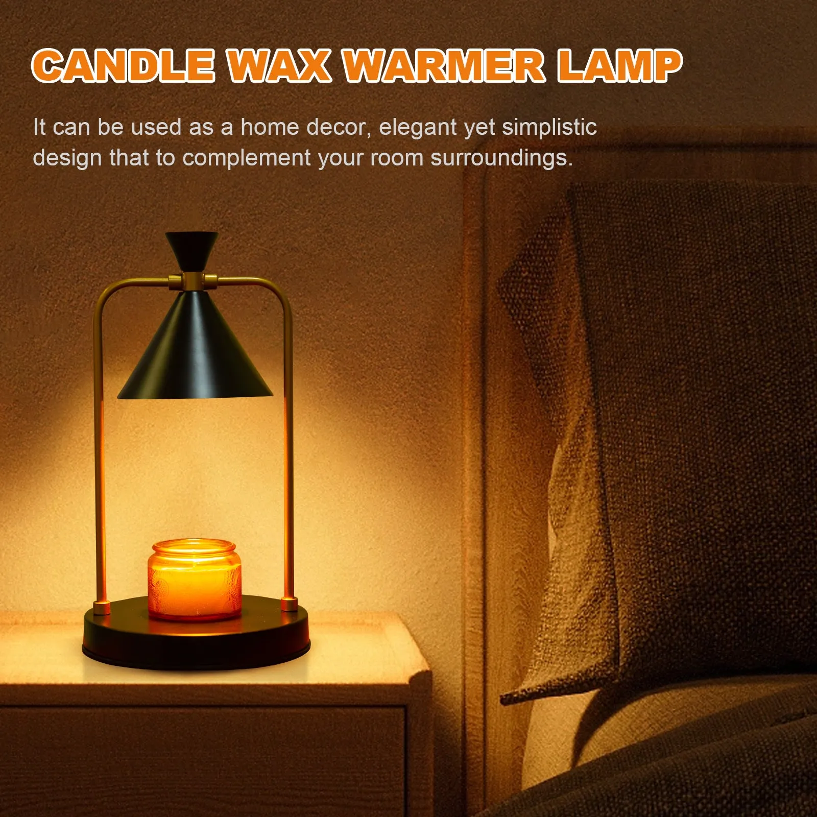 Candle Warmer Lamp With Timer, Dimmable Candle Lamp Warmer Electric Candle Warmer Compatible With Small And Large Scented Candles, Candle Melter For Bedroom Home Decor Gifts For Mom Black