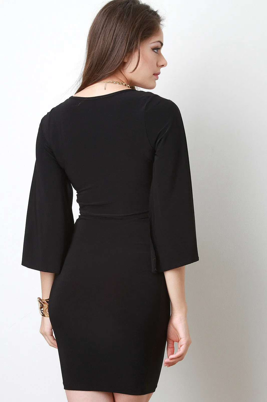 Cape Sleeve Bodycon Dress