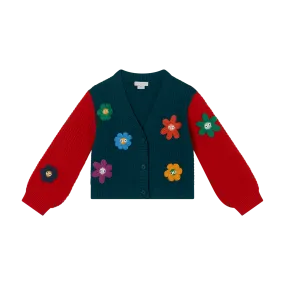 Cardigan with 3D Flowers