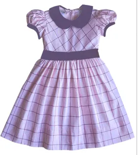 Cary - Fall Plaid Classic girl's dress with brown corduroy