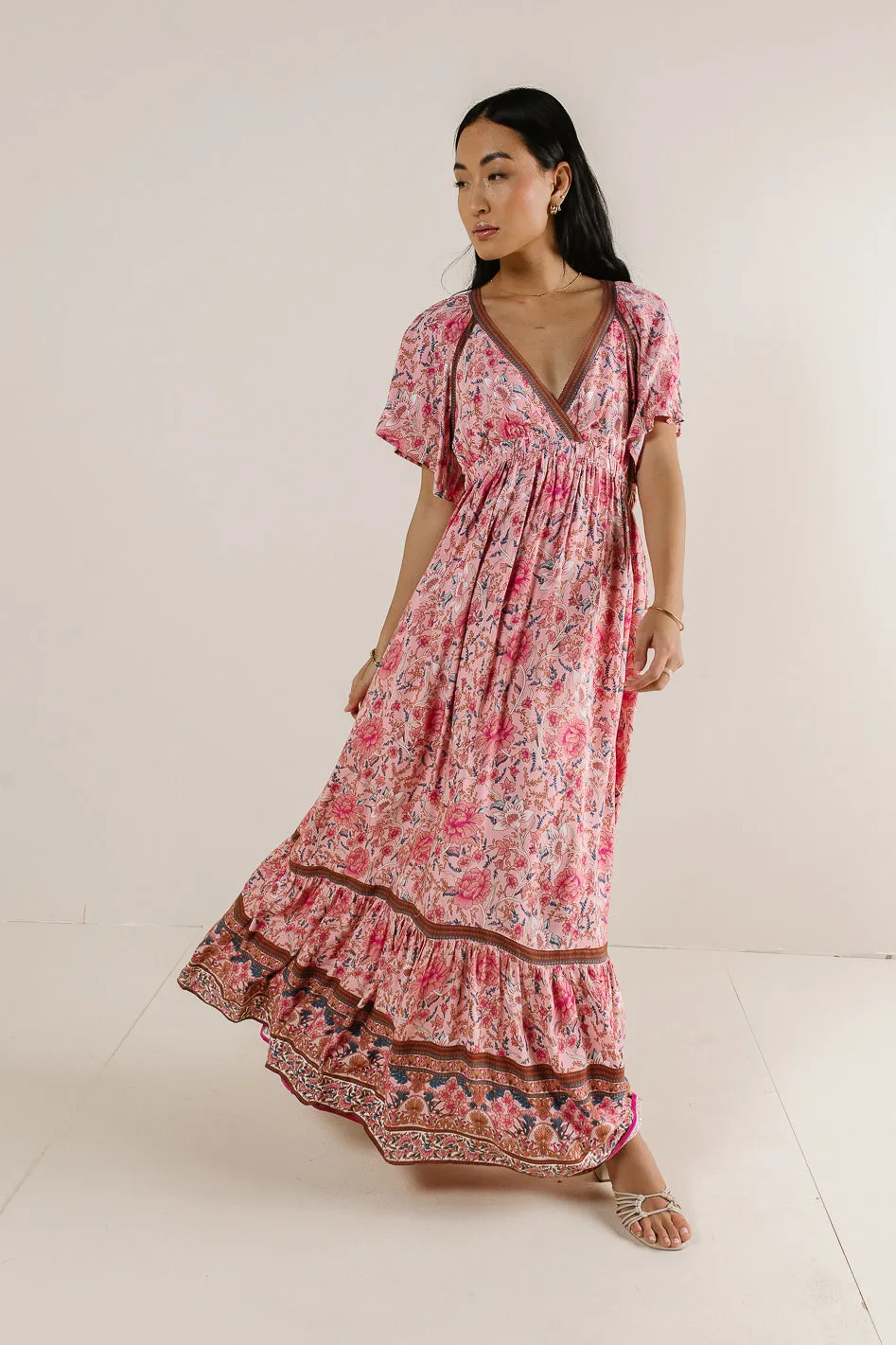 Cary Floral Dress in Pink - FINAL SALE