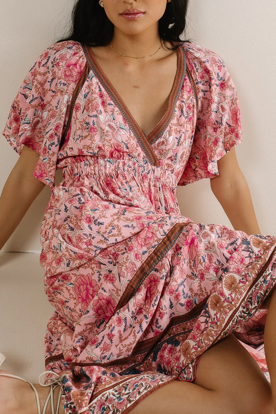 Cary Floral Dress in Pink - FINAL SALE