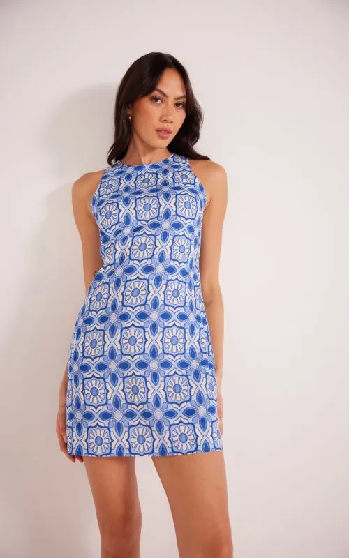 Catalina Shift Mini Dress Blue