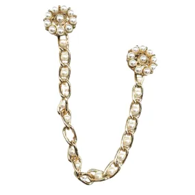 Chain Pearl Design Brooch