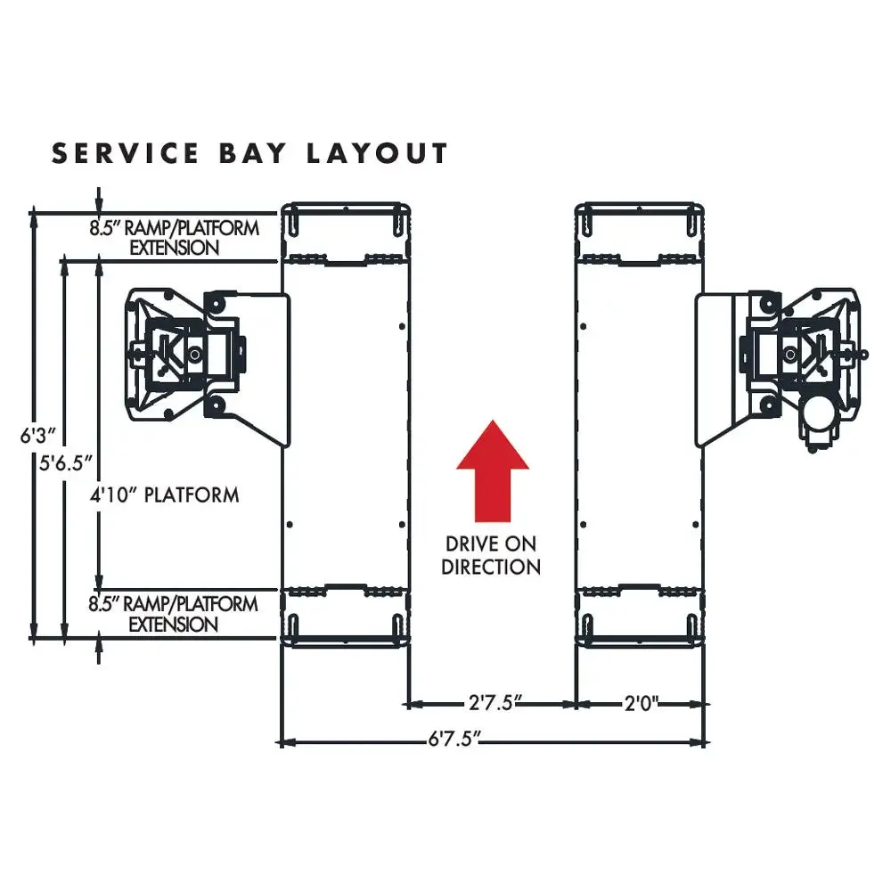 Challenger Quick Cycle 9K 2-Post Lift w/ Drive-on Pad, Dual Pendant Controls - CL10XP9-DPC-QC