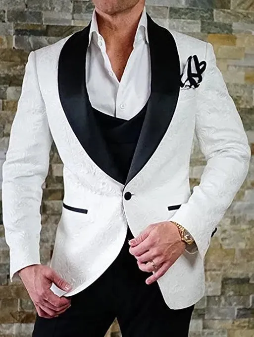 Cheap And Fine Shawl Lapell Beige One Button Groom Tuxedos Men Suits Wedding/Prom/Dinner Best Man Blazer(Jacket Pants Tie Vest)