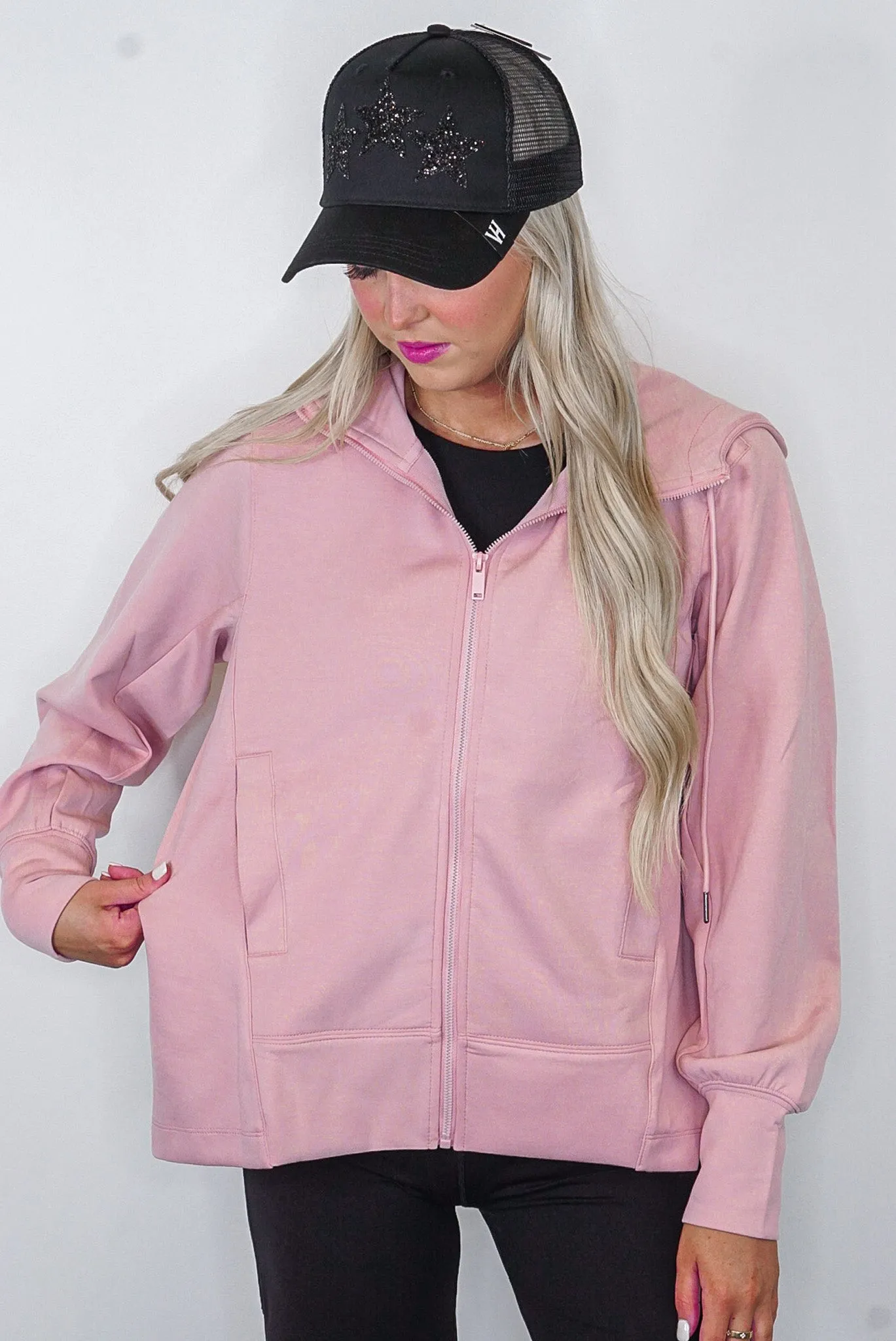 Chilly Mornings Pink Hoodie Jacket