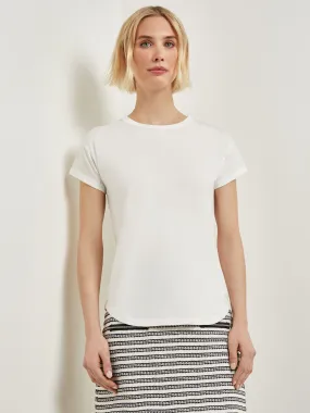 Classic Short Sleeve Jersey Knit Top, White