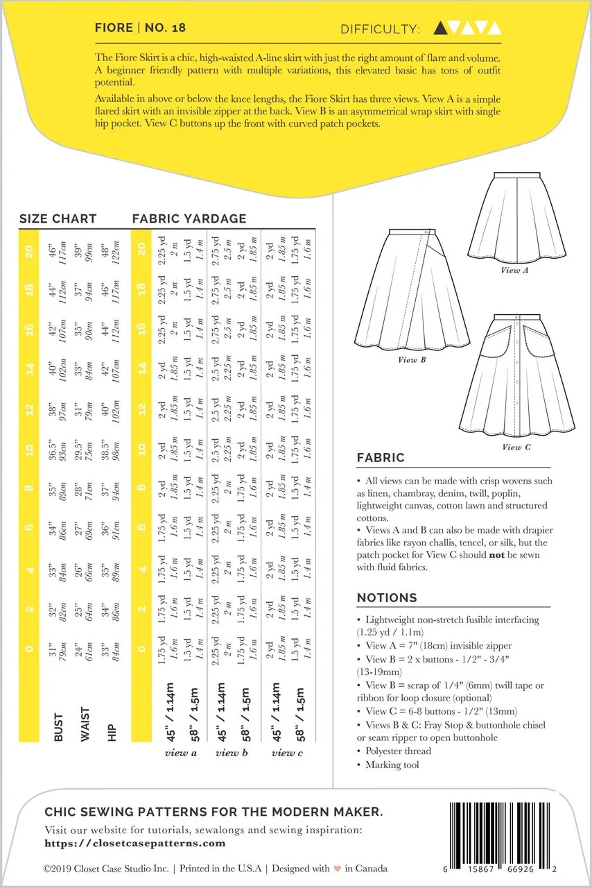 Closet Core Patterns - Fiore Skirt