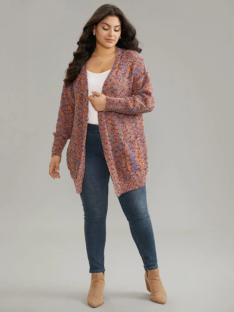 Colour Heather Pocket Open Front Cardigan