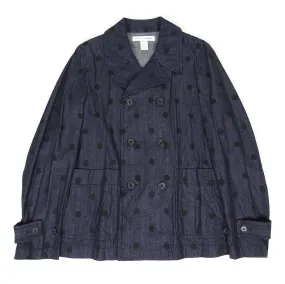 Comme Des Garcons SHIRT Denim Polka Dot Peacoat Size Medium