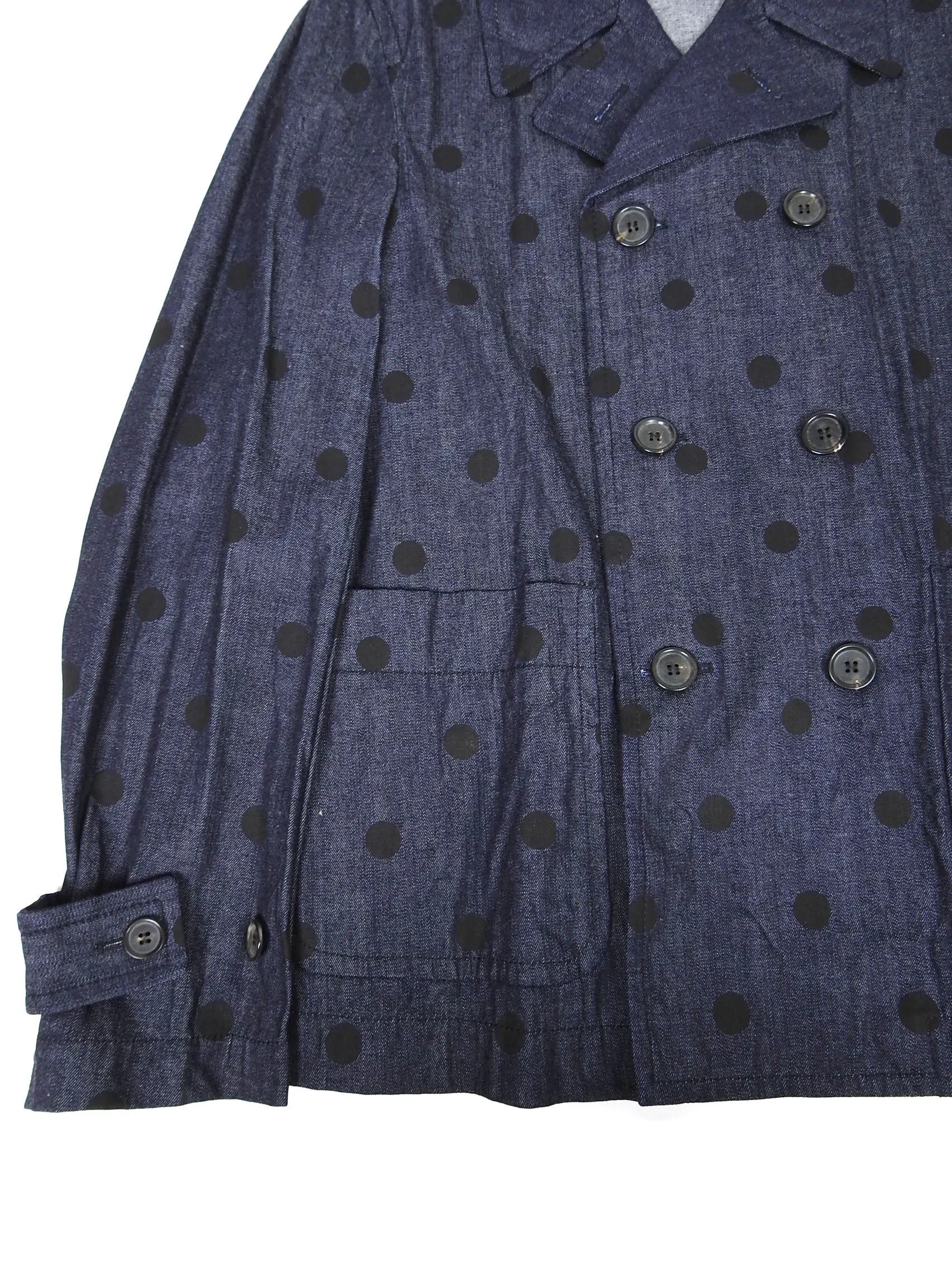 Comme Des Garcons SHIRT Denim Polka Dot Peacoat Size Medium