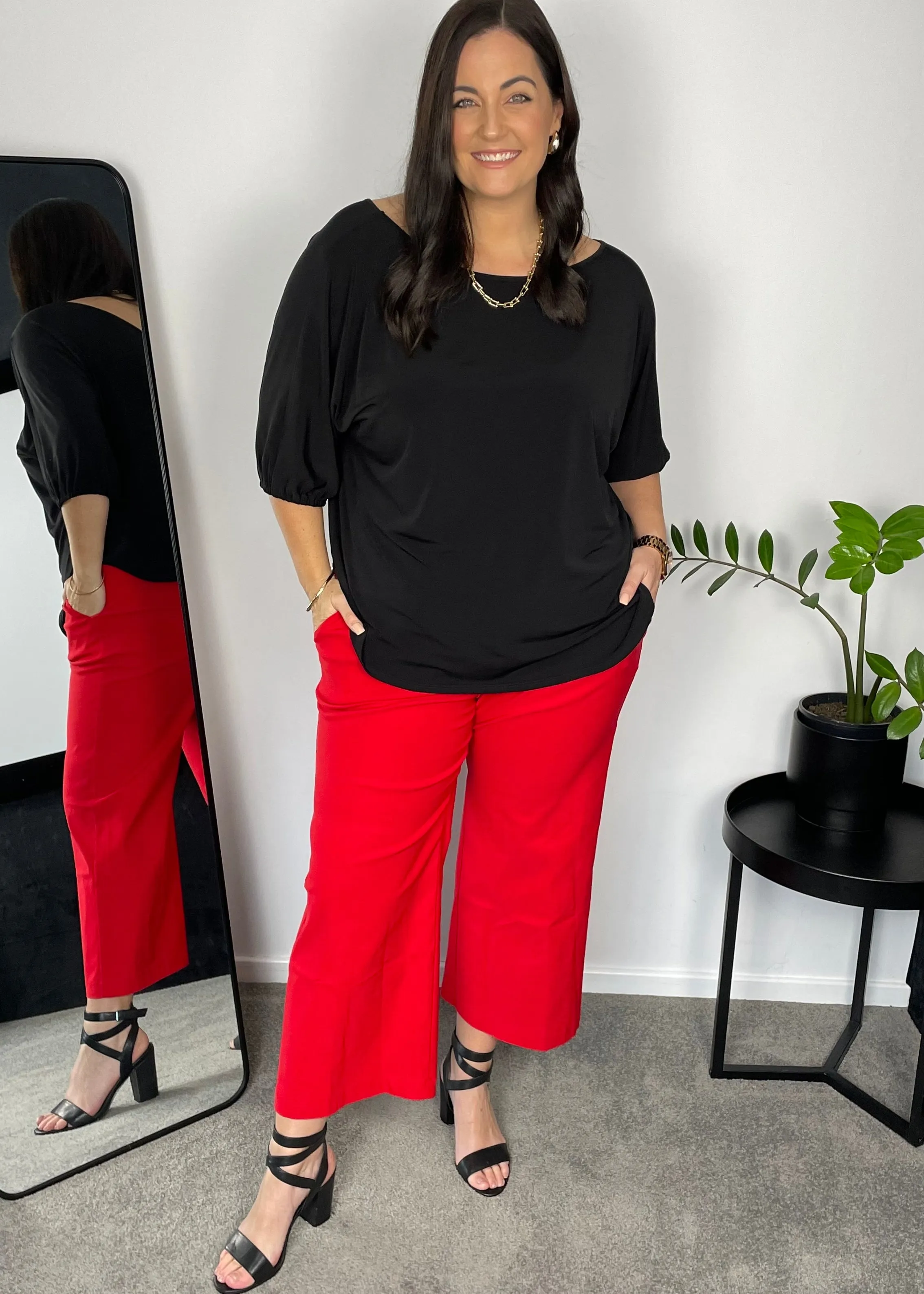 Concert bengaline culottes in Red