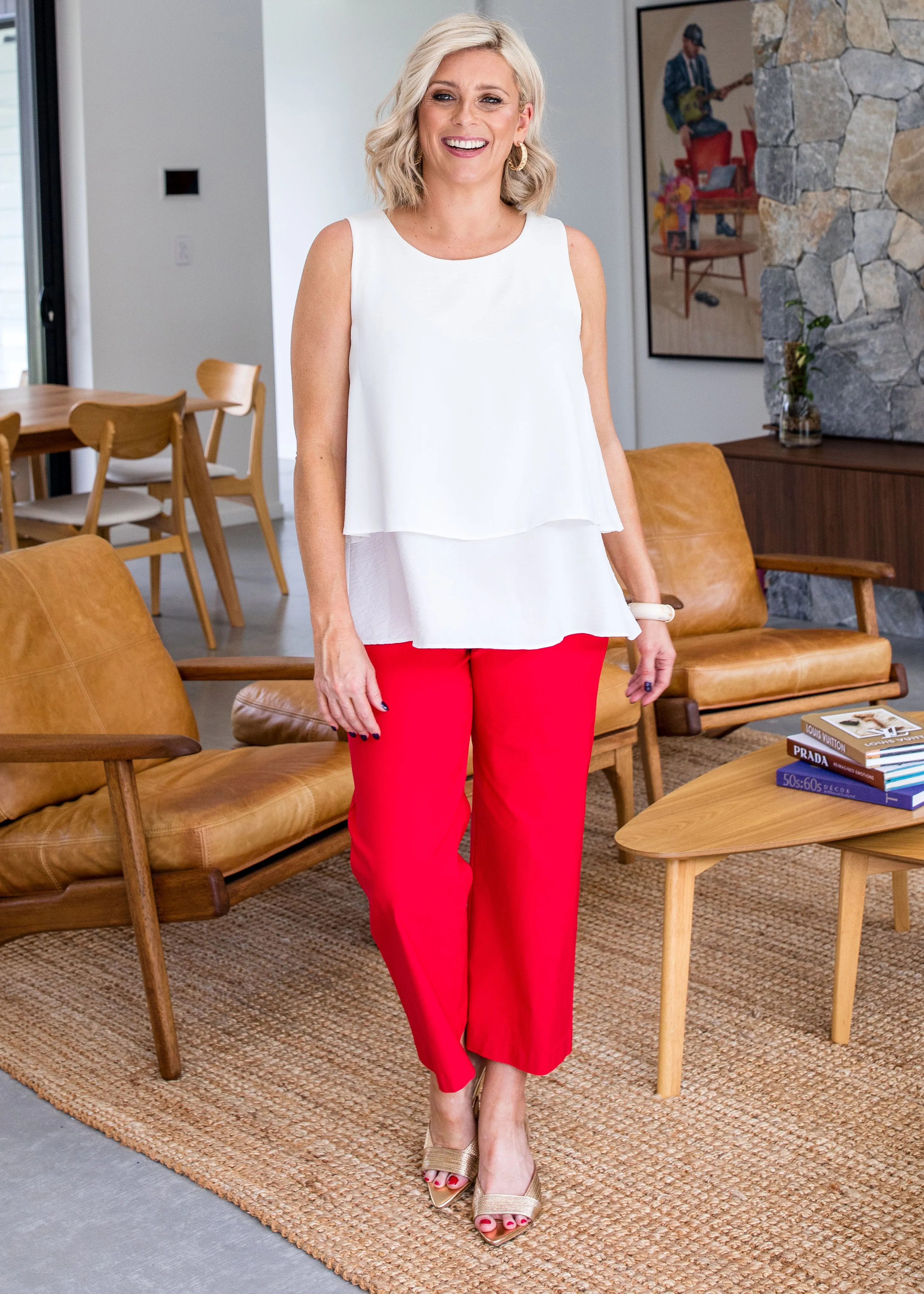 Concert bengaline culottes in Red