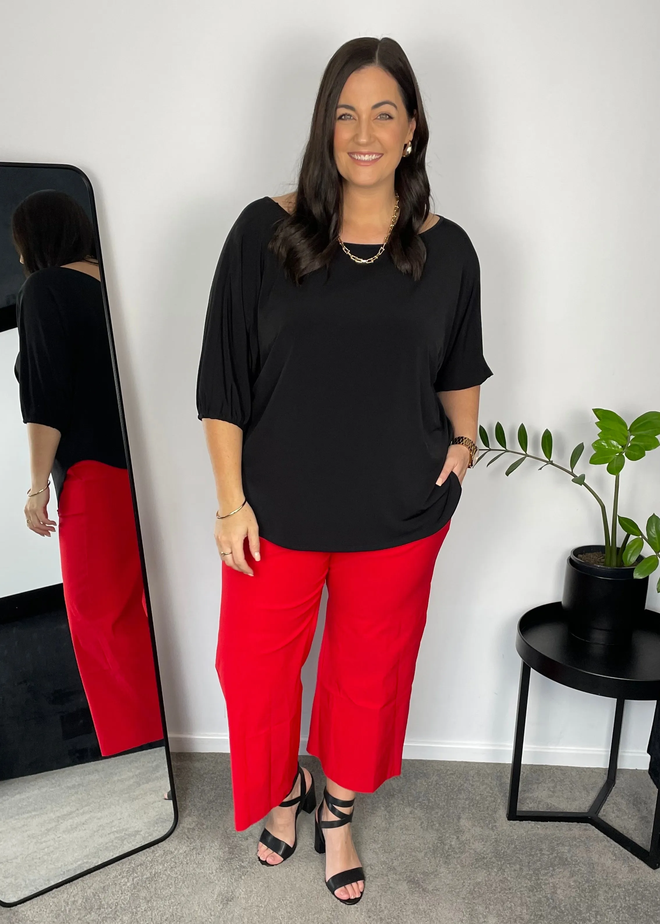 Concert bengaline culottes in Red