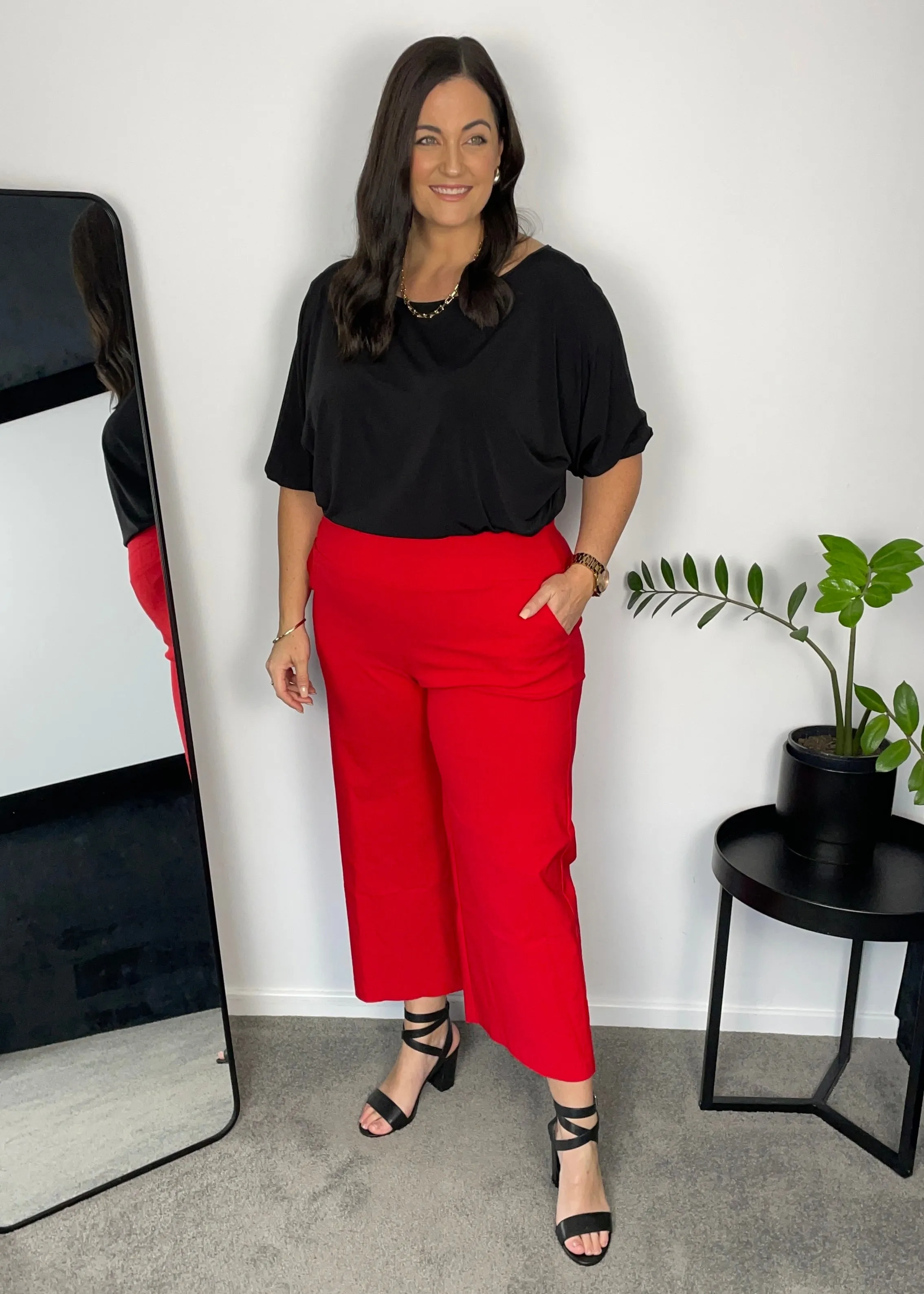 Concert bengaline culottes in Red