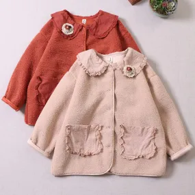 Cottagecore Lace Collar Teddy Jacket